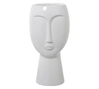 Alexandra House Living Vaso Bianco Ceramica Lucido Viso 22 x 22 x 47 cm