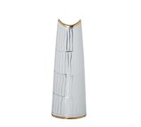 Alexandra House Living Vaso Bianco Oro Ceramica 12 x 12 x 33 cm