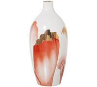 Alexandra House Living Vaso Bianco Oro Ceramica 14 x 14 x 27 cm