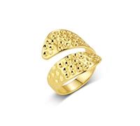 ALEXCRAFT Anelli Regolabili Donna Grandi con Brillantinio Anelli Donna Oro Regolabili Acciaio Inossidabile Chunky Anello a Goccia Oro Largo Fascia Mignolo Police Forma Aperti