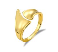 ALEXCRAFT - Anello chunky da donna nel colore oro o argento, impermeabile, linea traforata, regolabile, per mostrare carattere e personalità, per mamma, fidanzata, donne, Rame