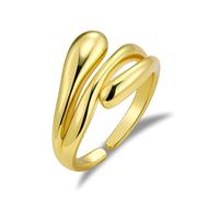 ALEXCRAFT - Anello chunky da donna nel colore oro o argento, impermeabile, linea traforata, regolabile, per mostrare carattere e personalità, per mamma, fidanzata, donne, Rame