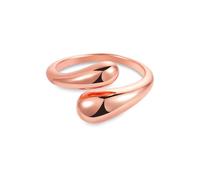 ALEXCRAFT Anello Donna Oro Rosa Doppia Goccia Aperto Regolabile
