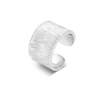ALEXCRAFT Chunky Ringe Silber für Damen Herren, Vintage Gehämmert Ring Hypoallergen 14K Vergoldet Einfacher Offen, 7.5" Verstellbar Statement Ring Dick Groß Schmuck für Frauen Freundin