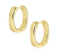 ALEXCRAFT Orecchini Argento 925 Quadrati Spessi Piccoli Geometrici Chunky Orecchini Donna Ipoallergenico 14K Oro Placcato Orecchini a Cerchio