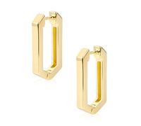 ALEXCRAFT Orecchini Cerchio Oro Spessi 925 Ago Orecchini Oro Donna Chunky Rombo Geometrici