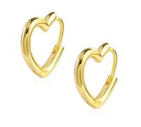 ALEXCRAFT Orecchini Donna Argento 925 Orecchini a Cerchio Cuore in Oro Placcato 14K Per Donna Cuore Orecchini Cerchio Piccoli