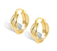 ALEXCRAFT Orecchini Donna Oro Orecchini a Cerchio Argento Orecchini Cerchio Donna Oro