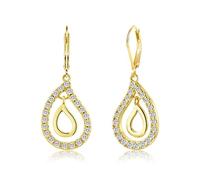 ALEXCRAFT Orecchini Donna Oro Pendenti Doppi Cerchi Eleganti Orecchini Pendenti Donna Oro Orecchini Con Ciondolo Goccia