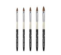 ALEXNAILART Set di 5 pennelli per unghie Kolinsky in acrilico (2#/4#/6#/8#/10#)
