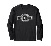Alfa et Omega Chi e Rho XP Gesù Cristo Simbolo Cristiano Maglia a Manica