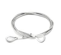 Alfa Logistik Cave Acciaio 10mm Diametro 20m Lunghezza con 2 Ditali in Acciaio - Cavi Acciaio con Occhielli - Fune Acciaio con Passanti - Fune Metallica con Passanti
