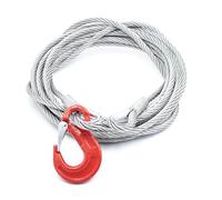 Alfa Logistik Cave Acciaio 10mm Diametro 30m Lunghezza con Gancio e 2 Passanti - Cavi Acciaio con Passanti - Fune Acciaio con Gancio e Passanti - Fune Metallica con Occhielli - Cavo Forestale