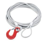 Alfa Logistik Cave Acciaio 12mm Diametro 15m Lunghezza con Gancio e Occhiello - Cavi Acciaio con Gancio - Fune Acciaio con Occhielli e Ganci - Fune Metallica in Acciaio - Corda in Acciaio