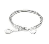 Alfa Logistik Cave Acciaio 6mm Diametro 1m Lunghezza con 2 Ditali in Acciaio - Cavi Acciaio con Occhielli - Fune Acciaio con Passanti - Fune Metallica con Passanti