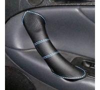 Alfa Romeo 147 GT copri maniglia anteriore DX e SX vera PELLE NERA cuciture blu