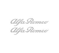Alfa Romeo 21891 Adesivi Logo Scritta Argento, 10 cm, 2 Pezzi
