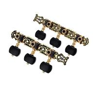 ALFAAL 1 Pair (a Sinistra + Destra) Classical Guitar Tuning Key Gold/Black Placcato PEG Tuner Tuner Machine (Long) String Tuner