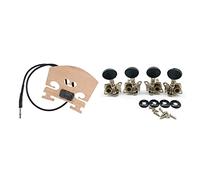ALFAAL 1 PCS Bridge Violin Con Piglio Piezo Montato Internamente 1 Set Metal Aperto Ukulele Tuning Tuner Tuner Tuner Rotondo