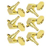 ALFAAL 1 Set Di 6 Pezzi Grandi Quadrati Sigillati Per Accordatura Per Chitarra Chiavi Accordatori Meccaniche Per Chitarra Elettrica Nero/oro/cromo (Color : Gold 3R3L)