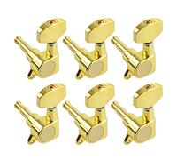 ALFAAL 1 Set Di 6 Pezzi Grandi Quadrati Sigillati Per Accordatura Per Chitarra Chiavi Accordatori Meccaniche Per Chitarra Elettrica Nero/oro/cromo (Color : Gold 6L)