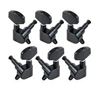 ALFAAL 1 Set Di 6 Pezzi Grandi Quadrati Sigillati Per Accordatura Per Chitarra Chiavi Accordatori Meccaniche Per Chitarra Elettrica Nero/oro/cromo (Color : Black 3R3L)