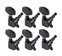 ALFAAL 1 Set Di 6 Pezzi Grandi Quadrati Sigillati Per Accordatura Per Chitarra Chiavi Accordatori Meccaniche Per Chitarra Elettrica Nero/oro/cromo (Color : Black 6R)