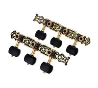 ALFAAL 1PAIR (Sinistra + A Destra) Tasto di Sintonia per Chitarra Classica Gold/Black Ploted Tuner Macchina Testa (Long)