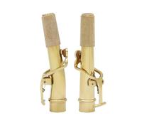 ALFAAL 2 Pezzi Collo per Sassofono Sax Soprano Collo Dritto Curvo qualità Ottone Laccato Oro 16,7 Mm Parti di Strumenti Accessori