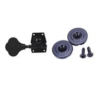 ALFAAL 2 PZ Golden Electric Bass Guitar String Detainer Tree Black & 4pcs Guitar Tuning Pegs Electric Bass Tuner PAGE