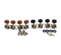 ALFAAL 2 Set. 2R2L. Metallo Ukulele Blocco String Tuner Tuner Guitar Tuning PEG Machine Testa Marrone Nero