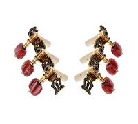 ALFAAL 2pcs (a Sinistra + Destra) Classici Chitarra Tuning Keys Punters Sintonizzatori Gold/Black Plated Machine Tuner String Tuner