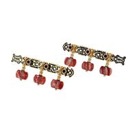ALFAAL 2pcs (Sinistra + a Destra) Tasto di sintonia per Chitarra Classica Gold/Black Ploted Tuner Macchina Testa (Long)