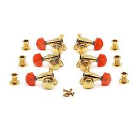 ALFAAL 3pcs Sinistra E 3pcs Destra Gold Gold Zinc Ley Guitar Sintonizzatore Per Chitarra Testa Machine Chiusura A Piena Chiusura Tuning Pygs