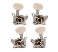 ALFAAL 4 String Sinistra E Destra Chitarra Sintonizzazione Per Chitarra PIG KEYS Sintonizzatori Per Chitarra Testa Macchina - Piccolo Pulsante Concavo Ovale Bianco (Color : 2R2L-Chrome)