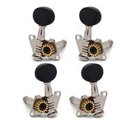 ALFAAL 4 String Sinistra E Destra Chitarra Sintonizzazione Per Chitarra PIG KEYS Sintonizzatori Per Chitarra Testa Macchina - Piccolo Pulsante Concavo Ovale Bianco (Color : 2R2L-Black)