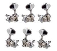 ALFAAL 6 Pezzi 3L 3R. Aprire Tuning PEGS Sintonizzatore per Macchine per Parti per Chitarra Elettrica/Acustica (Color : Silver)