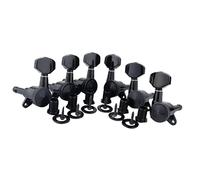 ALFAAL 6 Pezzi Blocco Guitar Tuner Tuner 1:18 Rapporto Trasparente Resistente All'usura Con Viti Di Montaggio Per La Sostituzione (Color : Black 3L3R)