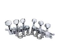 ALFAAL 6 Pezzi Blocco Guitar Tuner Tuner 1:18 Rapporto Trasparente Resistente all'Usura con Viti di Montaggio per La Sostituzione (Color : Silver 6R)