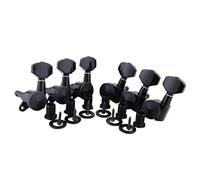ALFAAL 6 Pezzi Blocco Guitar Tuner Tuner 1:18 Rapporto Trasparente Resistente All'usura Con Viti Di Montaggio Per La Sostituzione (Color : Black 6L)