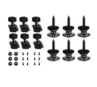 ALFAAL 6 Pezzi Funghi Testa Guitar Guitar Pulsanti Cinturino Cinturino Cinturino Chrome 6pcs String String Tuning Pegs Machine Teste Atuntelli