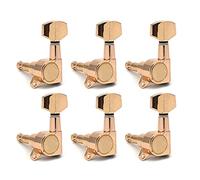 ALFAAL 6 Pz. Sintonizzazione Per Chitarra Tuner Tuner Machine Teste Testine Tuning PEG Machine Head Chrome-Gold-Black (Color : Gold 6L)