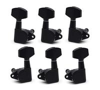 ALFAAL 6 Pz. Sintonizzazione Per Chitarra Tuner Tuner Machine Teste Testine Tuning PEG Machine Head Chrome-Gold-Black (Color : Big Peg Black 3R3L)