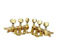 ALFAAL 6 / Set Blocking Guitar Machine Teste Tuner Gear Ratio 1:18 Manopole Tuning Keys Resistente All'usura (Color : Gold 3L3R)