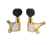 ALFAAL 6pcs 3l3r Golden & Black Glassing Guitar Parts Semircle Guitar Guitar Tuning Peg