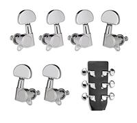 ALFAAL 6pcs Chiuso Chitarra Tuning Pegs String Tiners Teste Machine Teleche Manopole Tuning Keys Per Chitarra Acustica/Elettrica Folk (Color : Silver)
