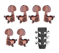 ALFAAL 6pcs Chiuso Chitarra Tuning Pegs String Tiners Teste Machine Teleche Manopole Tuning Keys Per Chitarra Acustica/Elettrica Folk (Color : Copper)
