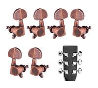 ALFAAL 6pcs Chiuso Chitarra Tuning Pegs String Tiners Teste Machine Teleche Manopole Tuning Keys Per Chitarra Acustica/Elettrica Folk (Color : Crimson Bronze)