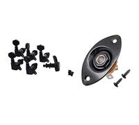 ALFAAL 6pcs Sigillato Chitarra String String Tuning Pegs Sintonizzatori Macchina Testa Macchina Amp 1 Pz Presa In Piastra Per Chitarra Riassunto Ovale Nero