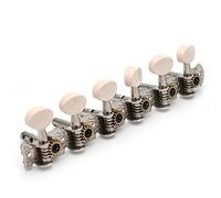 ALFAAL 6R6L. Sintonizzatori In Acciaio Inossidabile Per Chitarra Per Chitarra Per Chitarra Con Bottoni In Plastica Bianca Per Chitarra Popolare Classica Chrome (Color : 1 Pcs R)